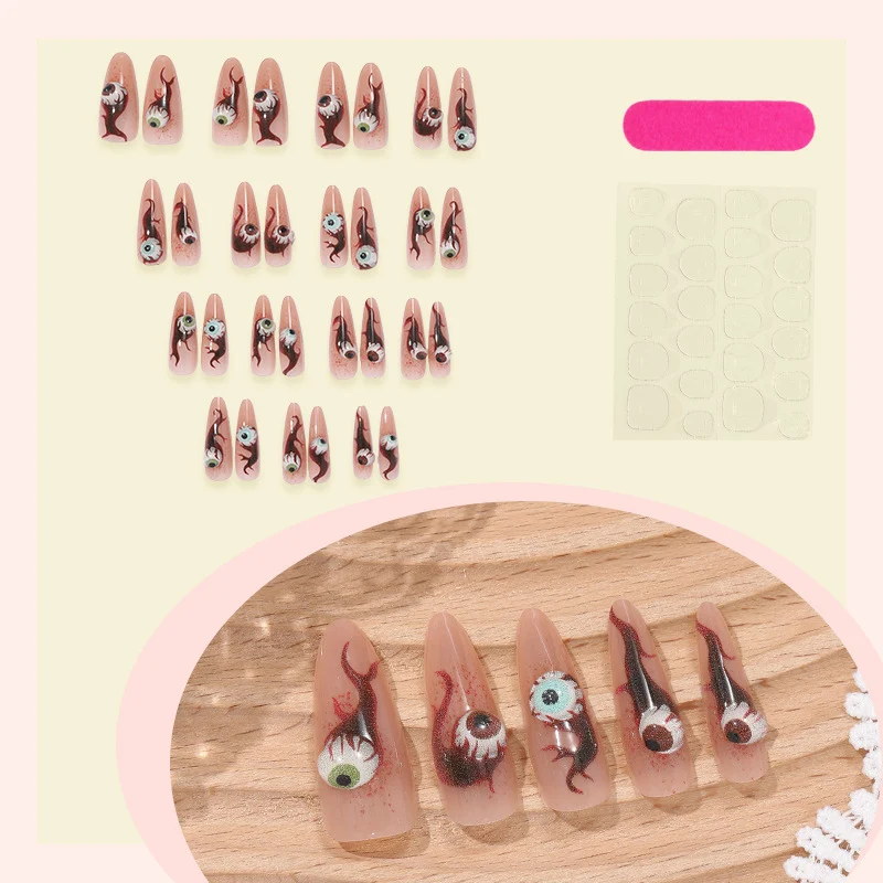 Kunstnagelset mit kreativen Augen-Design Karnz