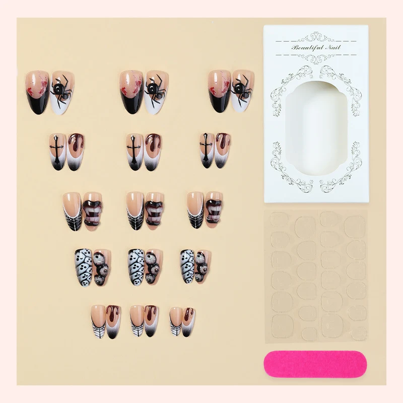 Kreatives Kunstnagelset mit Halloween-Motiven Karnz