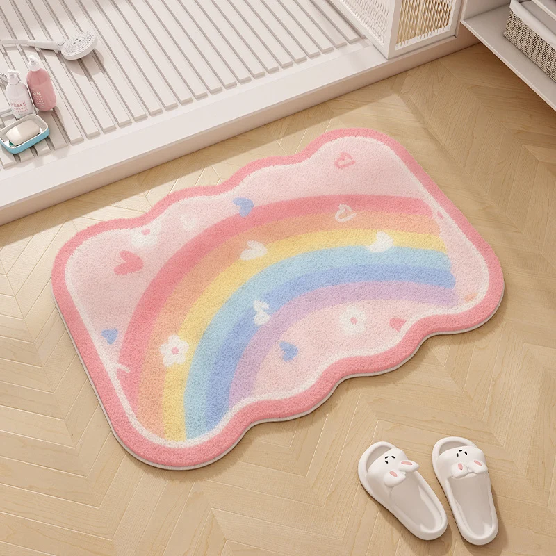 Regenbogen-Themen Plüsch Memory Foam Badmatte