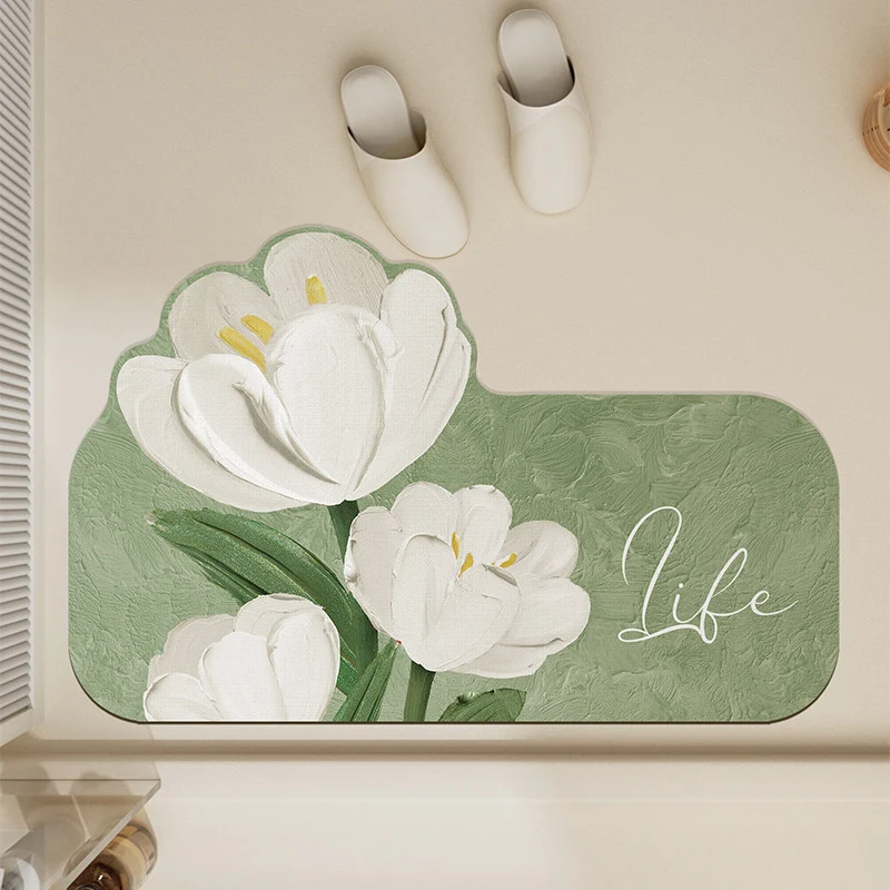 Blumenmuster Antirutsch-Badematte