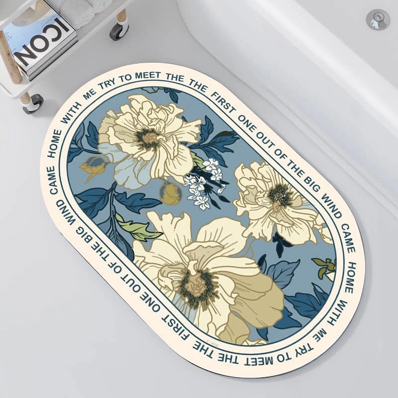 Florale verziertes Memory-Schaum-Badmatte