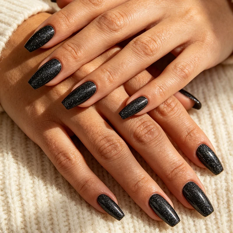 Glamouröse lange Coffin Press-On Nägel Karnz