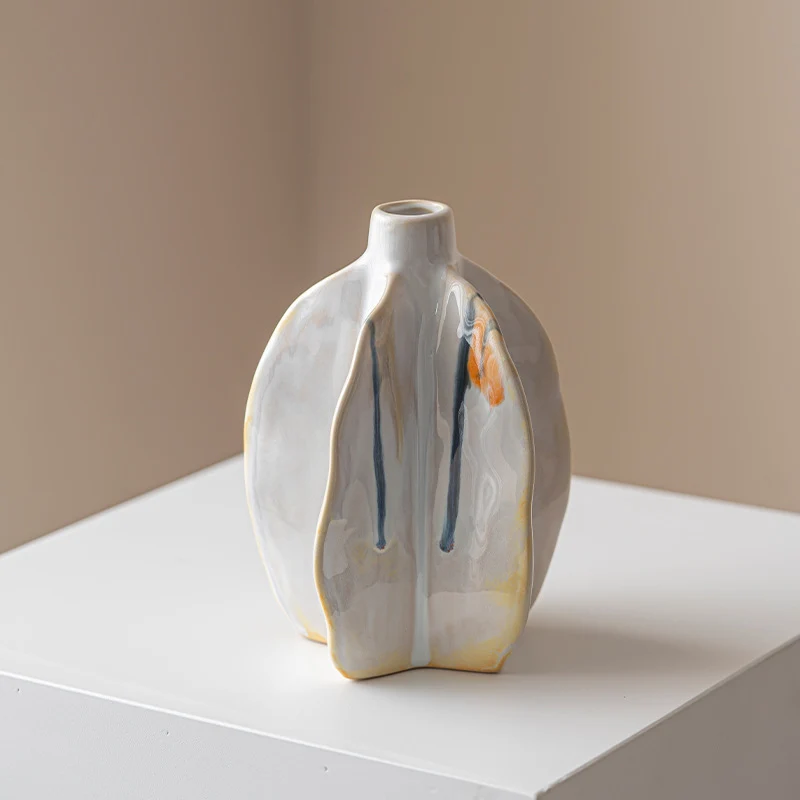 Blatt-inspirierte dekorative Keramikvase