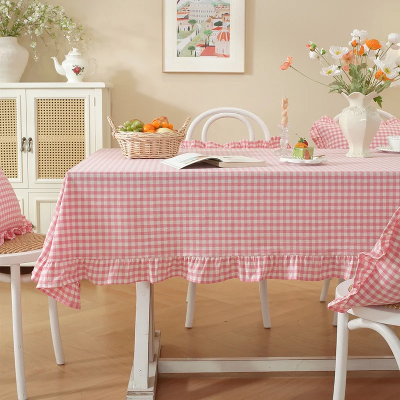 Vichy Rüschende Tischdecke