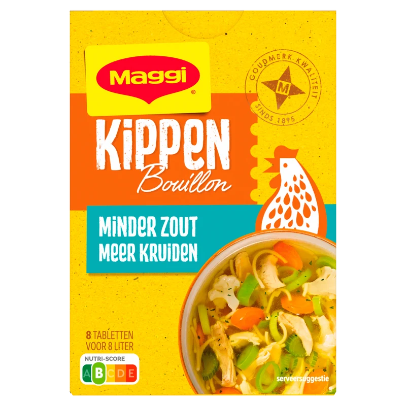 Maggi Bouillon kip minder zout 8 blokjes