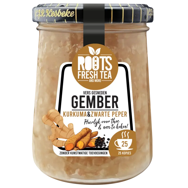 Kesbeke Roots Vers gesneden gember kurkuma & peper