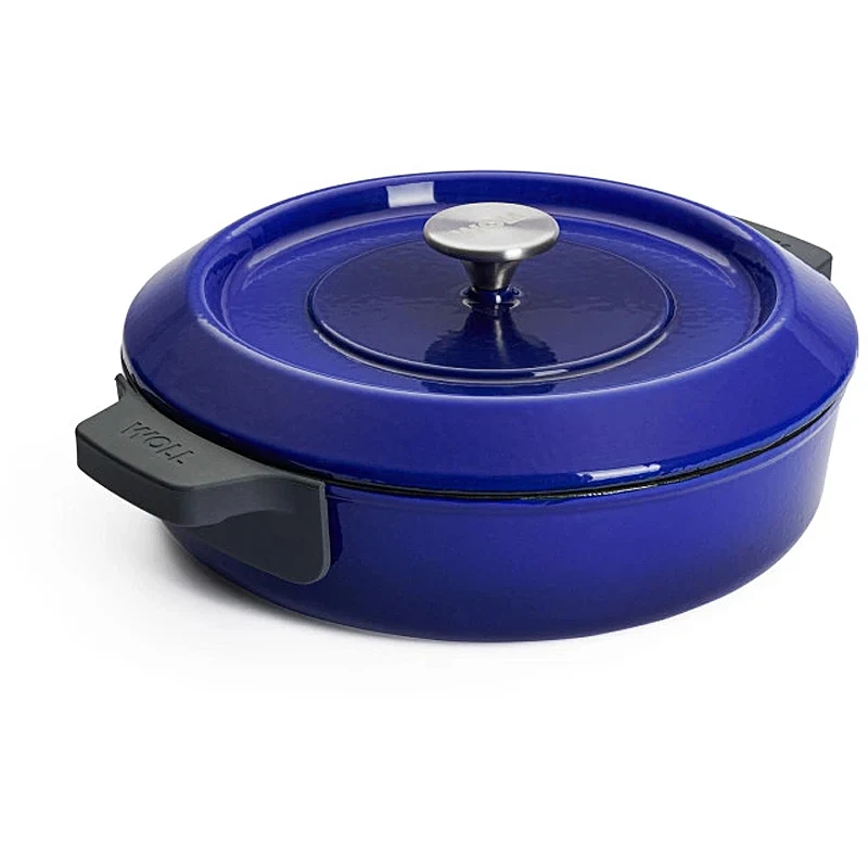 WOLL Kasserolle 28cm Gusseisen mit Silikongriffschutz 3,7l Cobalt Blue 828CI-020