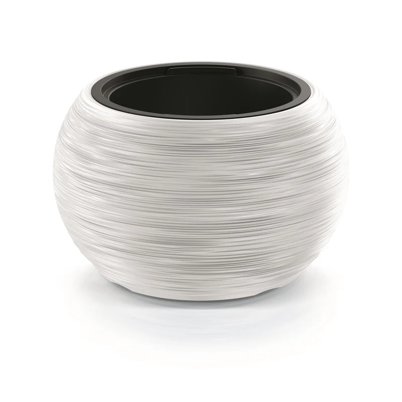 Prosperplast Furu Bowl Blumentopf für Innen- und Außenbereich UV-Beständig Rund Kunststoff Ø 435mm (Weiß)