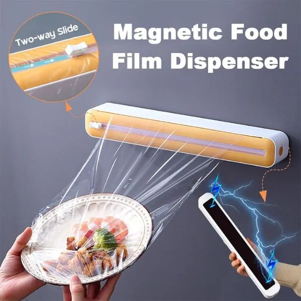 Folienspender mit Präzisions-Schneider für Frischhaltefolie & Alufolie | Für 15–30 cm Rollen | Magnetdeckel, Saugnäpfe, kompakt