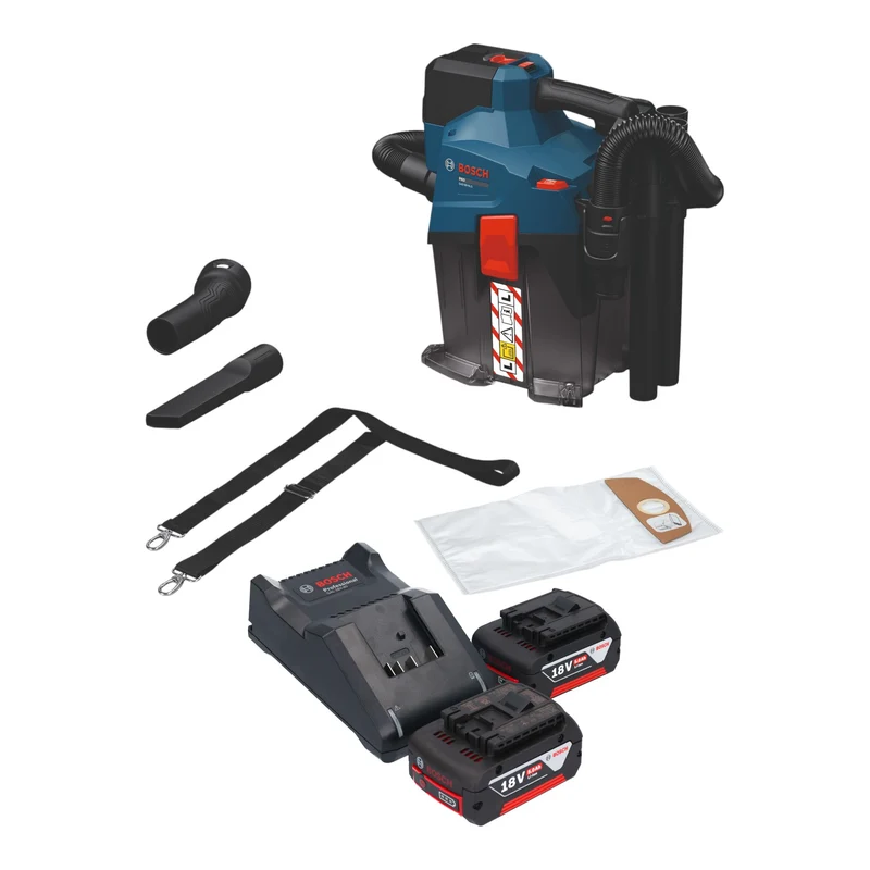 Bosch GAS 18V-6L S Akku Staubsauger 18 V 6 l Staubklasse L + 2x Akku 5,0 Ah + Ladegerät