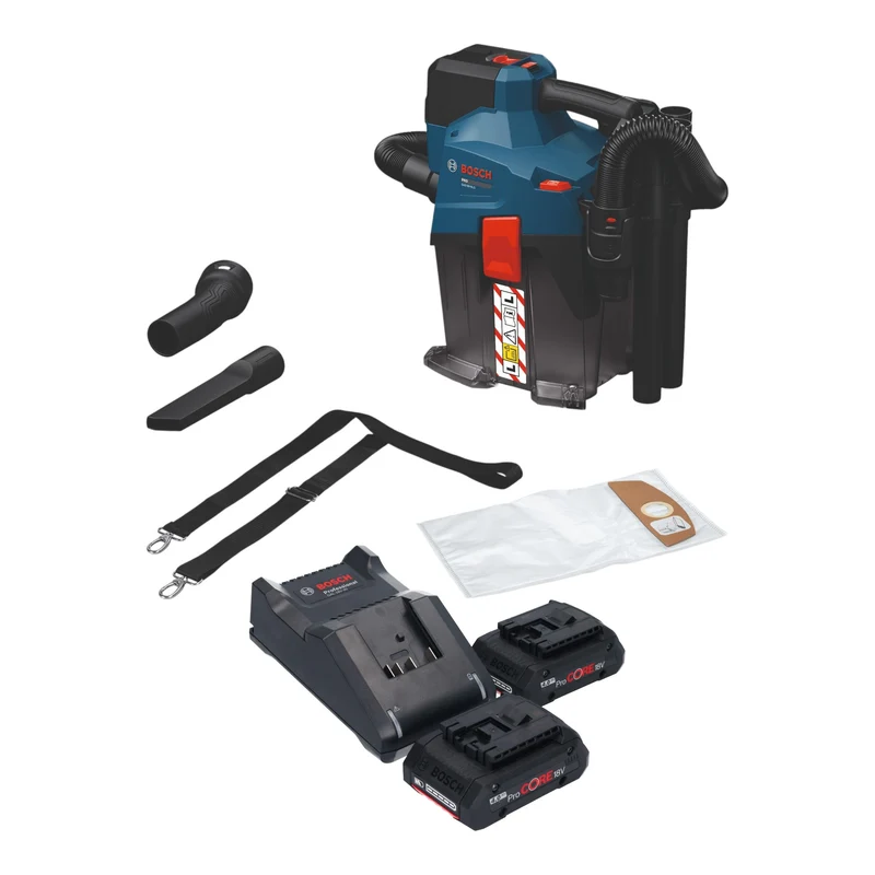 Bosch GAS 18V-6L S Akku Staubsauger 18 V 6 l Staubklasse L + 2x ProCORE Akku 4,0 Ah + Ladegerät