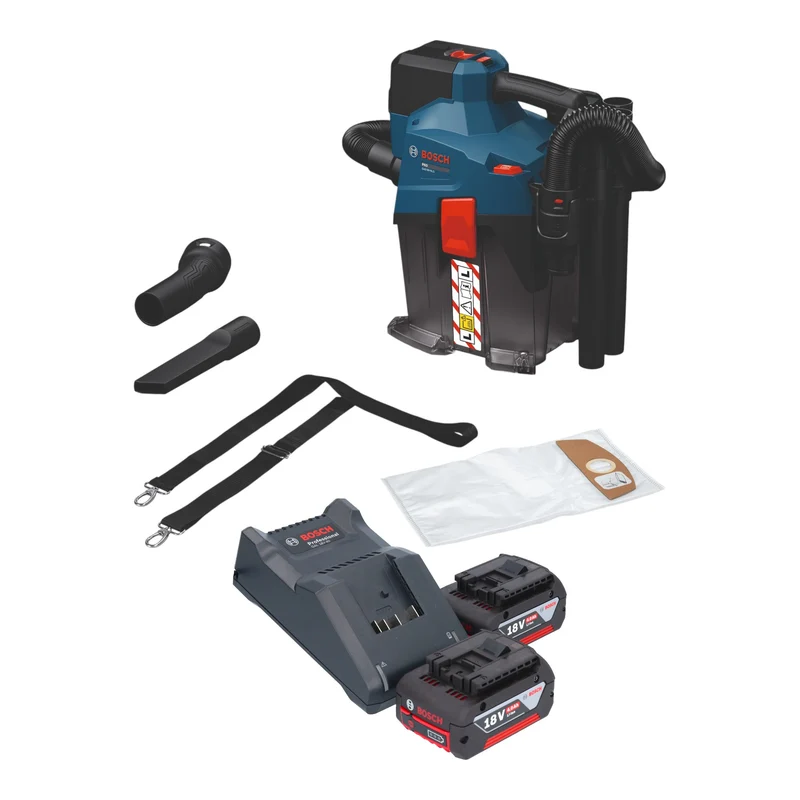 Bosch GAS 18V-6L S Akku Staubsauger 18 V 6 l Staubklasse L + 2x Akku 4,0 Ah + Ladegerät