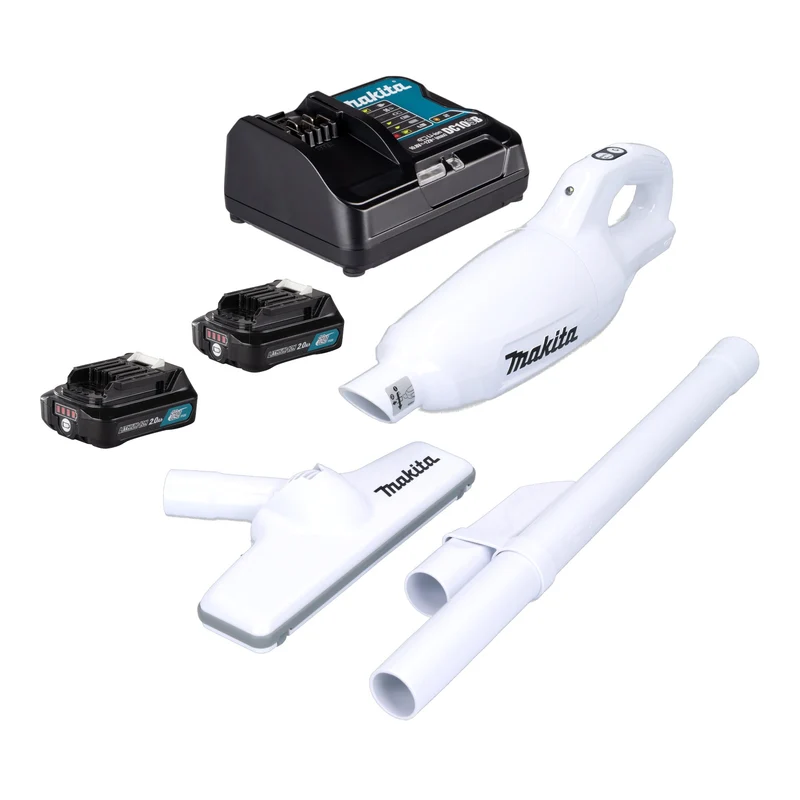Makita CL 108 FDSA2W Akku Staubsauger 12 V 0,6 l + 2x Akku 2,0 Ah + Ladegerät