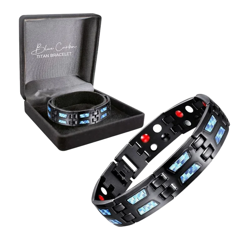 CarbonArmband™ Blauer Kohlenstoff TitanArmband