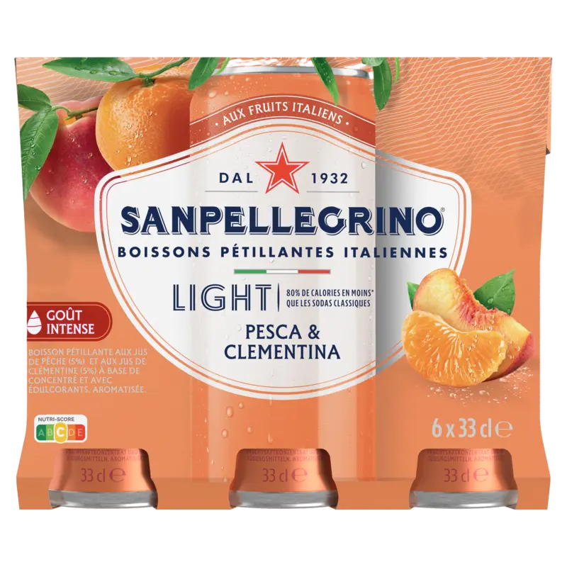 S. Pellegrino Pesca and clementina light 6-pack