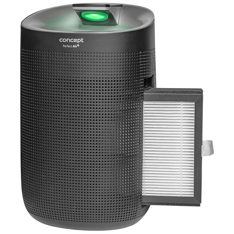 Perfect Air OV1210 2 in 1 Luftentfeuchter und Luftreiniger 750 ml/Tag für Räume bis 25m2 3-Stufen-Filtration Hepa 13 Kohlefilter Raumluftreiniger 1L (Schwarz)