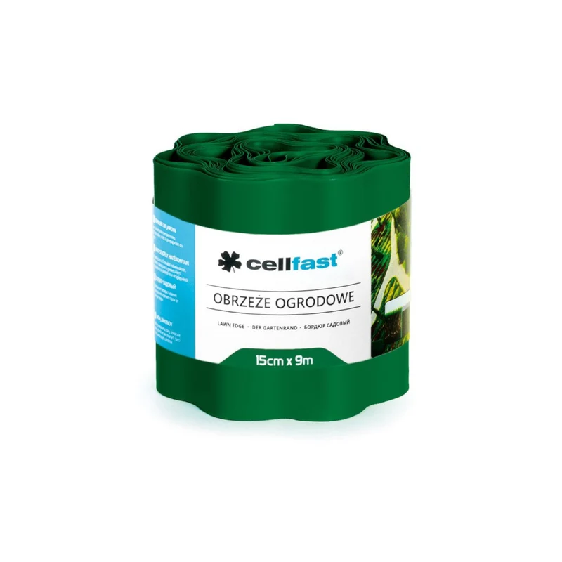 Garten gewellte Kante 15 cm x 9 m Cellfast dunkelgrün