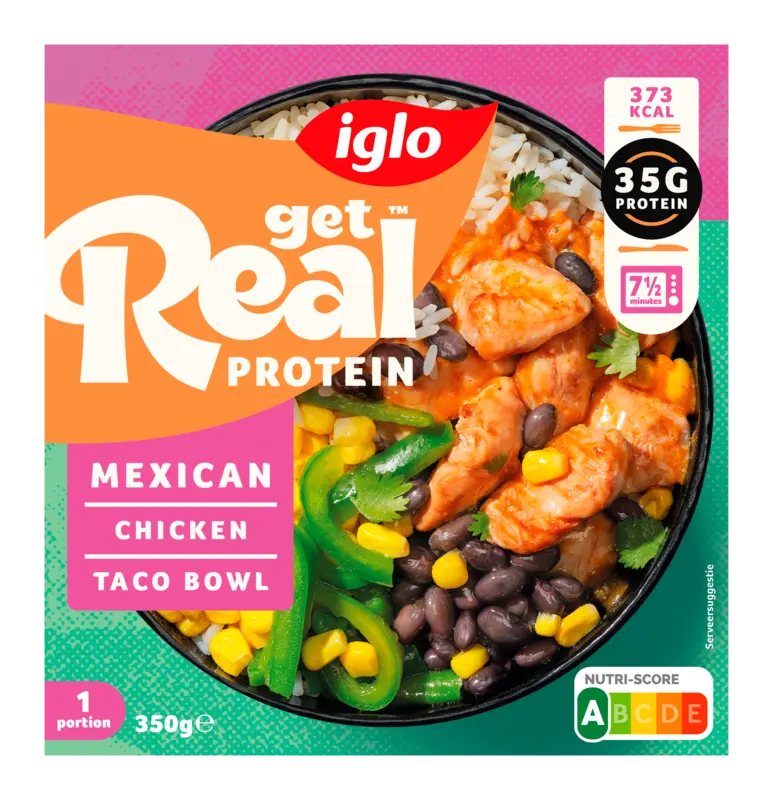 Iglo Get real protein Mexican chicken taco