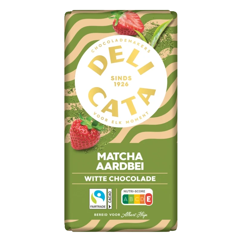 Delicata Reep matcha aardbei witte chocolade